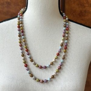 Gorgeous Multicolored Iridescent Glass Bead Necklace